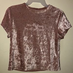 🖤 H&M Velvet Pink Crop Top